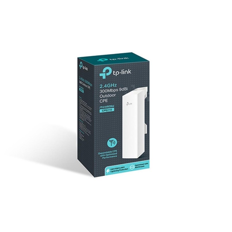ACCESS POINT TP-LINK CPE210 PARA EXTERIOR 2.4GHZ 300MBPS 2 ANT INTERNAS MIMO 9DBI (CPE210)